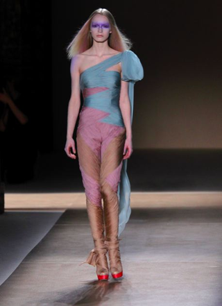 Illustration for article titled Valentino's Fugly Patchwork Technicolor Mess